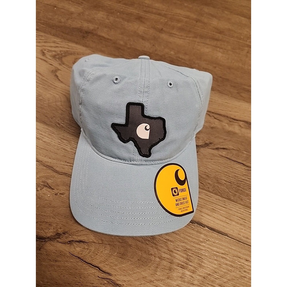 Carhartt‎ Hat Men's Blue Canvas Texas Patch Wicking  OSFM Adjustable Dad Cap NWT